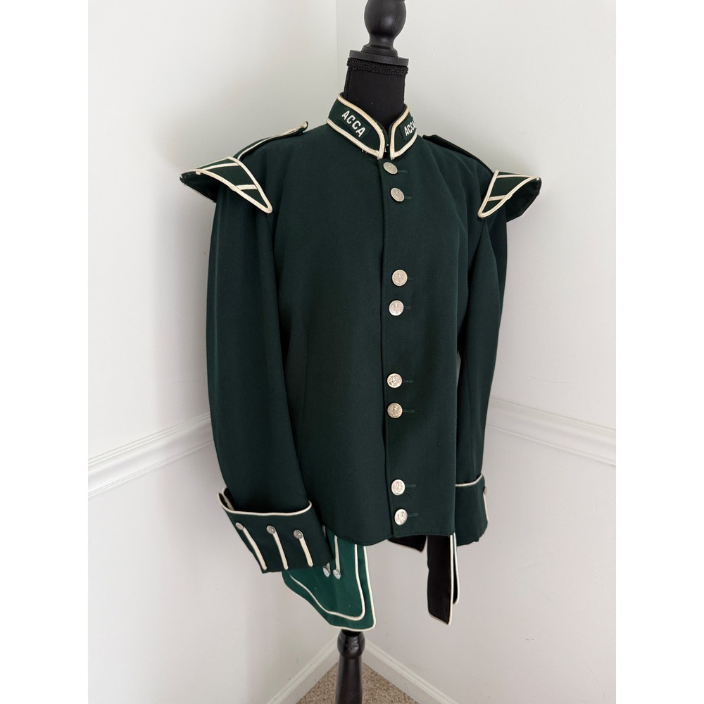 Howard Uniform Baltimore Vintage ACCA Parade Jacket Green Military Mens L/XL